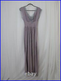 Antique 40s Lavender 100% Silk Slip Dress, Full Length Medium, Large