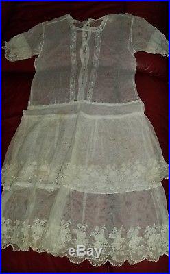 Antique Baby Child Doll Clothes Dresses Slip Bonnets