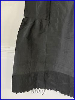 Antique Black Silk Slip French Workwear Silk Slip Late 19th Century French Work