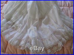 Antique Bustle Petticoat For Dress Skirt Exquisite Lace Floral Embroidery 19th C