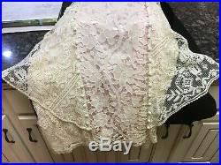 Antique Edwardian All Lace Dress With Pink Slip Under Separate Gorgeous History