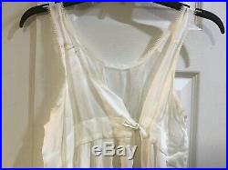 Antique Edwardian Full Length Cotton Lace L/s Garden Dress + Full Length Slip