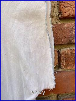 Antique Edwardian Pale Pink Cotton Slip Dress Chemise Blue Floral Embroidery