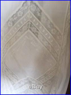 Antique Edwardian Victorian Era White Slip petticoat dress LACE BRIDE Wedding