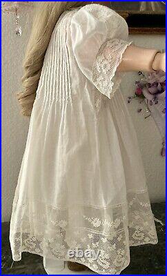 Antique Exquisite, French Lace Lawn Dress/Slip for LARGE Jumeau-Bru, German Doll