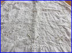 Antique FABULOUS Hand Embroidered White Dress Skirt / Petticoat C. 1800's VC73