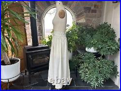 Antique Ivory Silk Petticoat Slip, Antique Ivory Silk Dress Skirt Undergarment