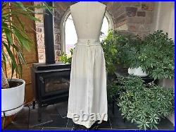 Antique Ivory Silk Petticoat Slip, Antique Ivory Silk Dress Skirt Undergarment