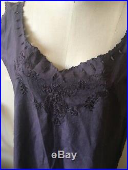 Antique Overdyed 1920s 1930s Slip Night Gown Cotton Dress XL 1X 45 Bust