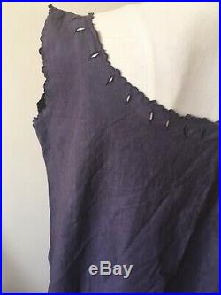 Antique Overdyed 1920s 1930s Slip Night Gown Cotton Dress XL 1X 45 Bust