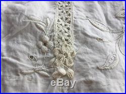 Antique STUNNING Hand Embroidered White Dress Skirt / Petticoat C. 1800's VC73