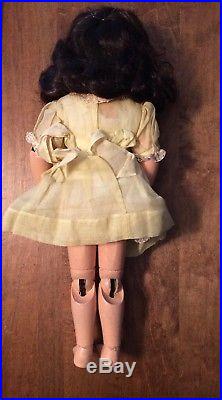 Antique Schoenhut 16 1/2 Inch Wood Doll with Vintage Dress Slip Undergarment