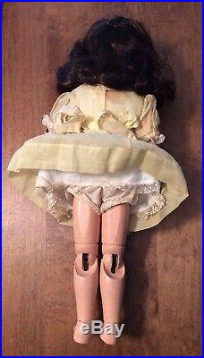 Antique Schoenhut 16 1/2 Inch Wood Doll with Vintage Dress Slip Undergarment