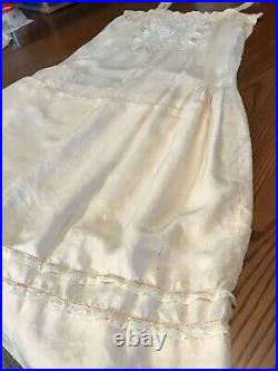 Antique VTG 1900's Silk Chemise Slip withExquisite Lace