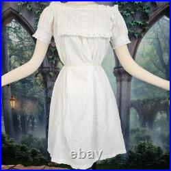 Antique Victorian 1850s White Chemise Embroidered Nightgown Civil War Era Dress