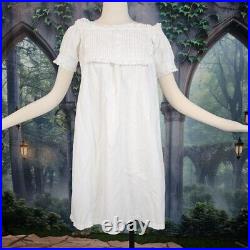 Antique Victorian 1850s White Chemise Embroidered Nightgown Civil War Era Dress