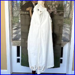 Antique Victorian 1860s White Cotton Eyelet Lace Night Gown Slip Dress Lingerie