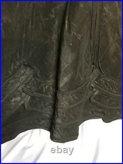 Antique Victorian Black Taffeta Underskirt slip petticoat skirt 26 28 waist