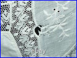 Antique Victorian Chemise Edwardian Night Gown Slip SUN DRESS Valenciennes Lace