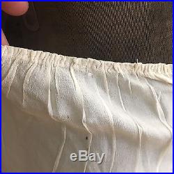 Antique Victorian White Chiffon Silk Petticoat Wedding Skirt Dress Slip Long