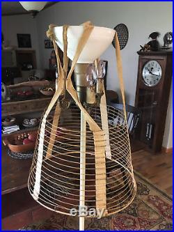 Antique Victorian Wire & Brass Dress Cage Lace Petticoat Hoop Skirt Set- Size 16