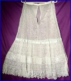 Antique Victorian Woman Undergarment Slip Petticoat Wedding Dress Underskirt
