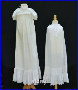 Antique Vintage Baby Christening Long Dress & Slip Baptism Baby Gown