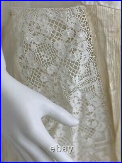 Antique Vintage Hand Made Silk, Lace, Tulle Dress With Cotton Lace Est Size S-M