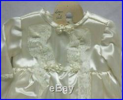 Antique Vintage White Baby Doll Wedding Christening Dress, Slip, Viel