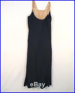 Antique Vtg 1910s 1920s Silk Velvet Devore Lace Long Dress Matching Silk Slip