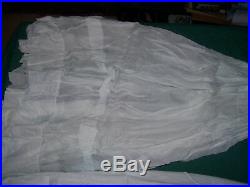 Antique Wedding Dress 1830's White Floral with slip and bonnet old hand made