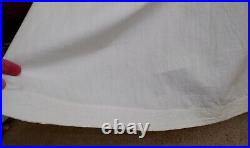 Antique White Cotton Bias Cut Strapless Slip Dress Eyelet Lace Flounce Petticoat