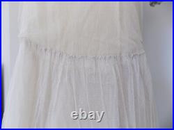 Antique Women's Cream White Lace Slip Undergarments Dress