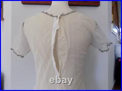 Antique Women's Cream White Lace Slip Undergarments Dress