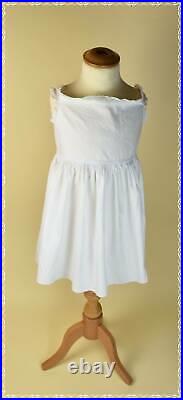 Antique hand made Edwardian girls dress with under slip white lace confirmation