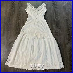 Antique vintage 1930s edwardian cotton lacey slip dress petticoat
