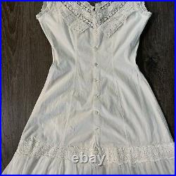 Antique vintage 1930s edwardian cotton lacey slip dress petticoat
