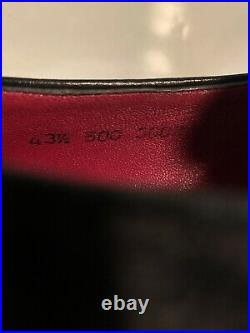 Authentic Gucci Vintage Loafers Slip On Black Satin Logo Strap Size 43.5 US 10