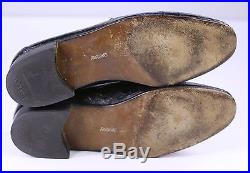 BALLY Vintage Black Slip-On Crocodile Dress Loafers Men's US 8 D