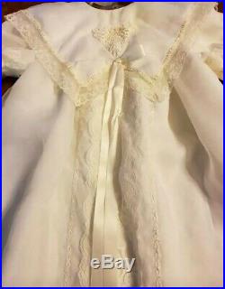BEAUTIFUL Vintage Lace sheer Girls DRESS size 4 with bonnet and slip Included