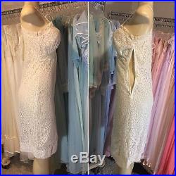 BEST OFFERVTG SlipFULL LACE over CHIFFONIs this a Bridal Wiggle Dress S34B