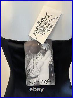 BETSEY JOHNSON VTG Y2K 90s Embroidered SILK SLIP DRESS Sz 6 GLAM ROCK! NWT