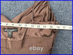 BETSEY JOHNSON Vintage 90s Y2K Silk Satin Slip Dress Ruffle Skirt Size 8