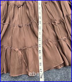 BETSEY JOHNSON Vintage 90s Y2K Silk Satin Slip Dress Ruffle Skirt Size 8