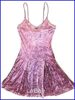 BETSEY JOHNSON vintage 1990's dusty purple crushed velvet grunge slip dress M