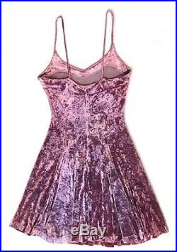 BETSEY JOHNSON vintage 1990's dusty purple crushed velvet grunge slip dress M