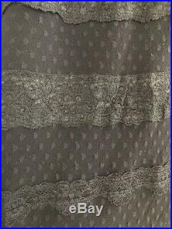BETSY JOHNSON Vintage 2002 Black Lace Dots Slip Dress Classic Goth Size Small