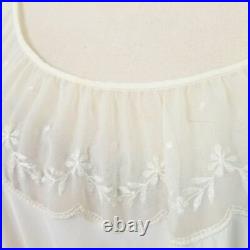 Barbizon 50s Dress Ivory Maxi Cap Sleeve Cottage Regency Core Slip Gown S M