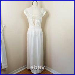 Barbizon dress Vintage 50s Ivory maxi cap sleeve cottagecore slip gown S M