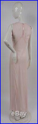 Beautiful Bias Cut Petal Pink 1930s Silk Chiffon Long Slip Dress